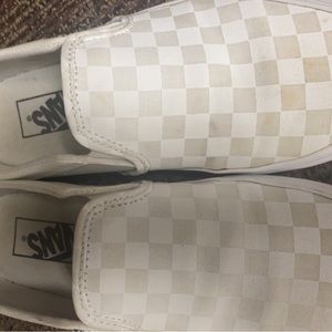 Womens 8.5 checkered white vans